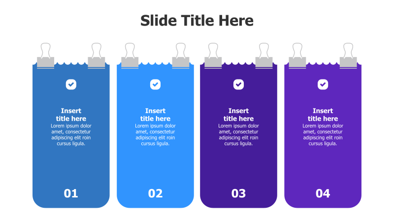 4-Step Process with Hanging Papers