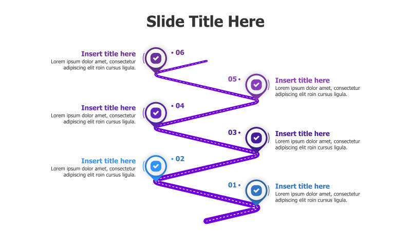 6-Step Roadmap with Location Pins
