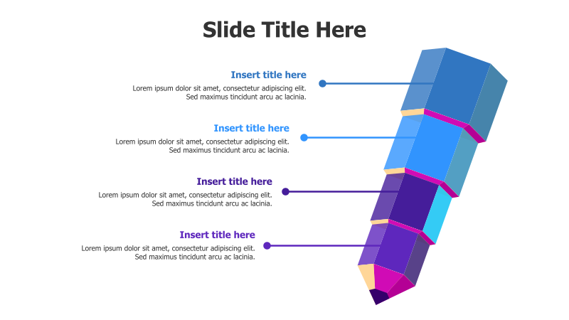 Four-Part 3D Stacked Pencil Diagram