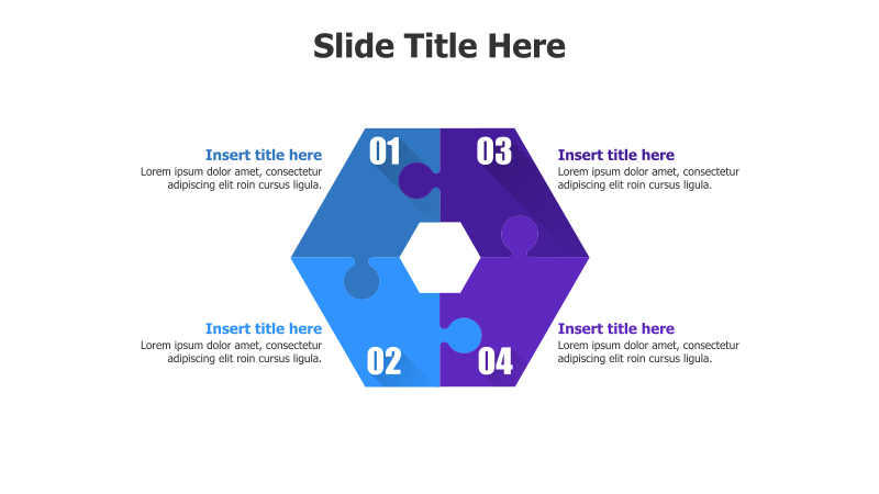 4-Point Hexagon Puzzle Infographic