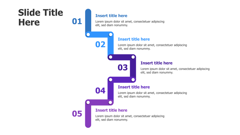 5-Step Colored Line Infographic