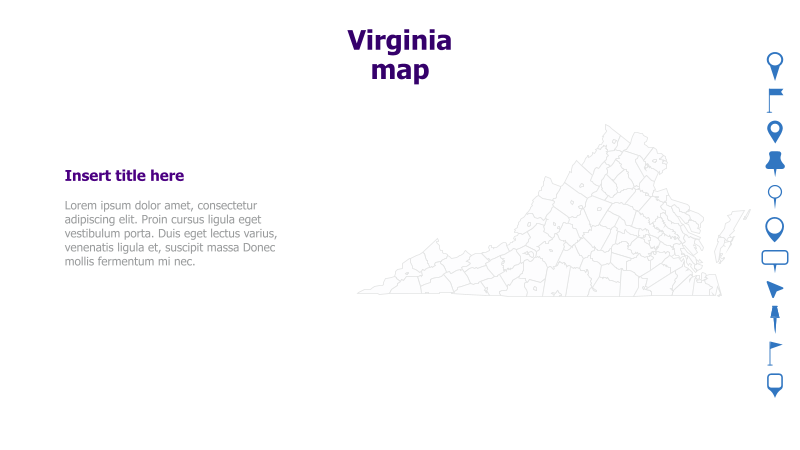 Virginia Map with Text Placeholder