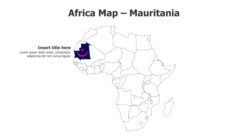 Mauritania Map with Flag