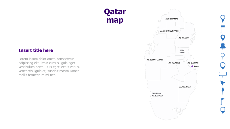 Qatar Map with Municipalities