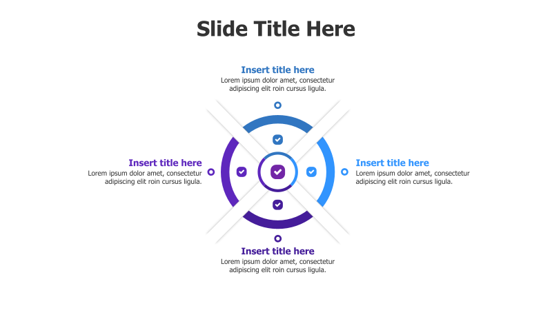 4-Point Divided Cross Infographic