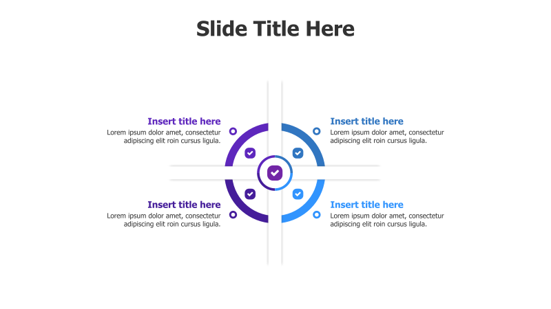 4 Points Divided Colored Circle Infographic