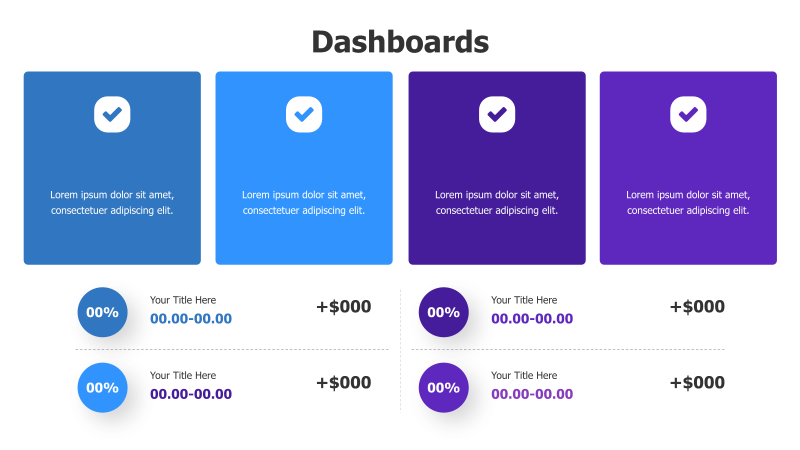 Colored Percentage Dashboards with Icons