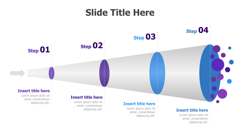 4-Step Horizontal Funnel Diagram