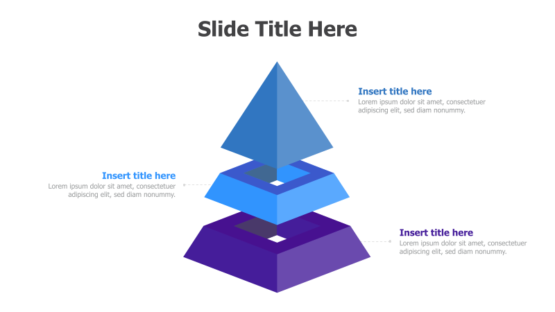 3-Level 3D Pyramid Diagram