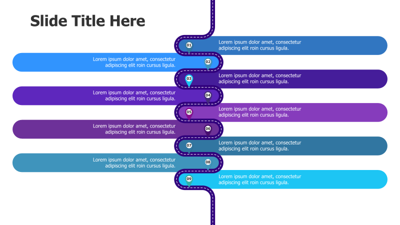 9-Point Curved Roadmap Infographic