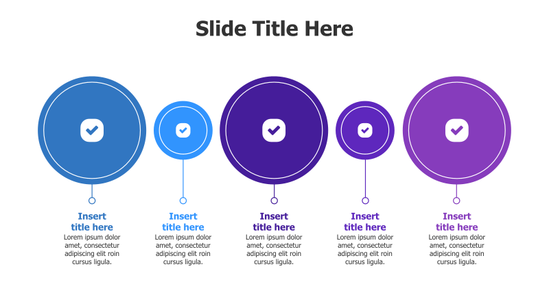 5-Step Gradient Circle Timeline