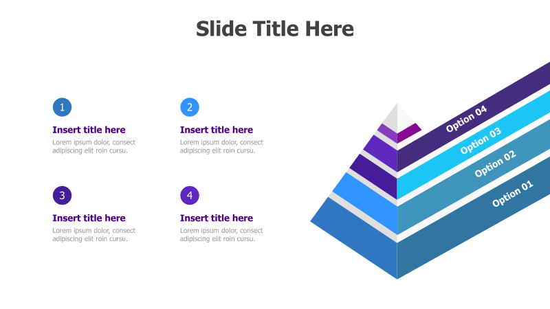 4-Point Stacked Pyramid Diagram