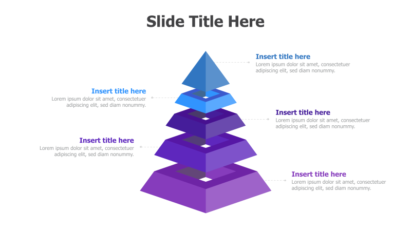 5-Level 3D Pyramid Diagram