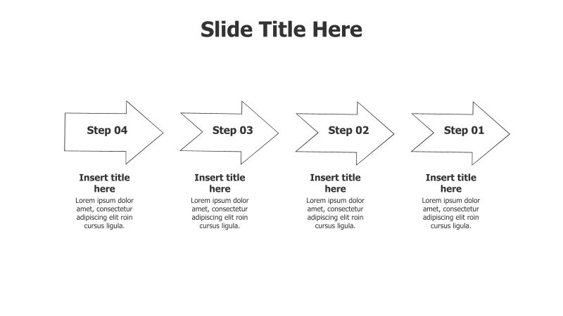 4-Step Doodle Outlined Arrows Infographic