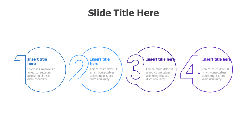 4-Step Numbered Circular Process