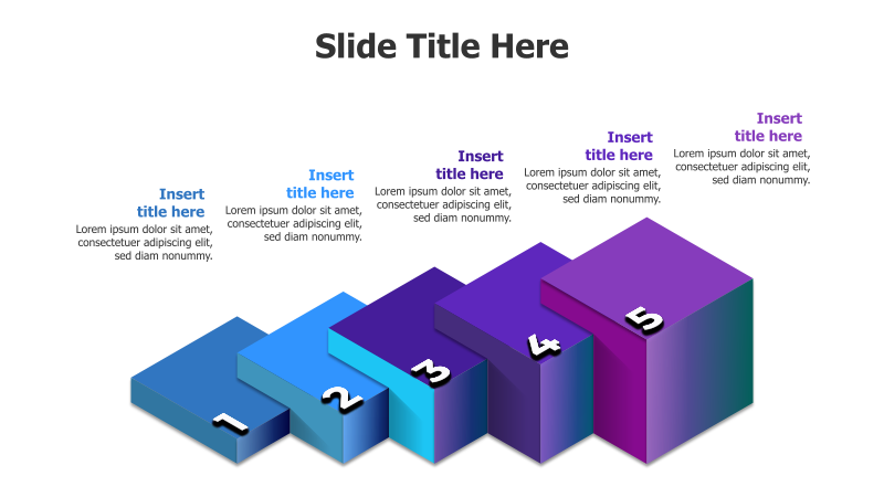 5-Step 3D Cube Infographic