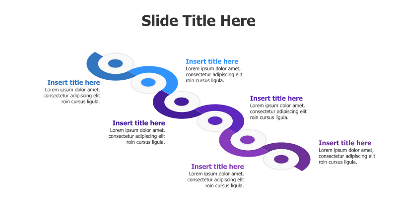 6-Point Wavy Roadmap Infographic