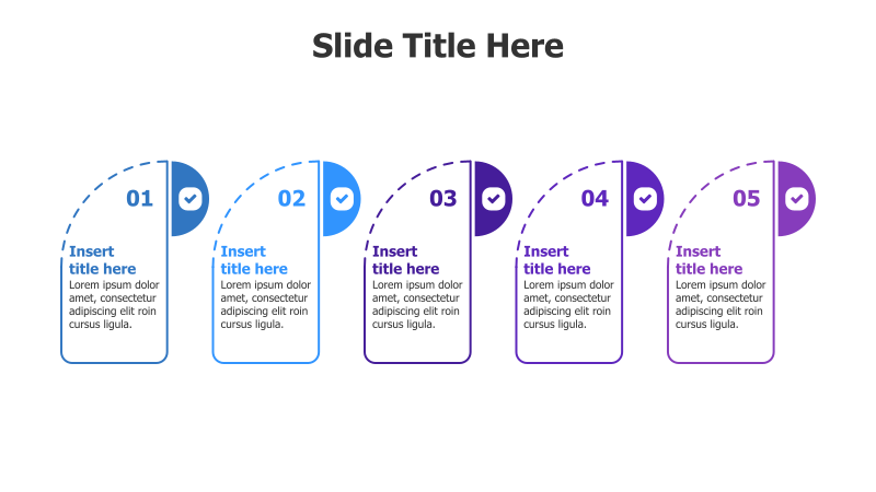 5-Step Curved Infographic with Checkmarks