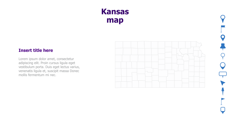 Kansas Map with Text Placeholder