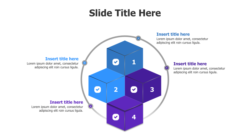 4-Point 3D Cube Infographic