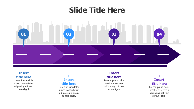 4-Step Roadmap with Cityscape Background