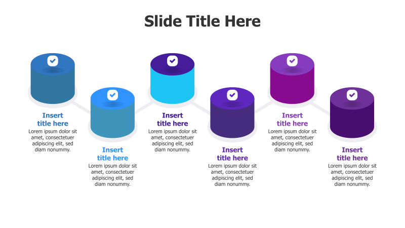6-Step 3D Cylinder Infographic