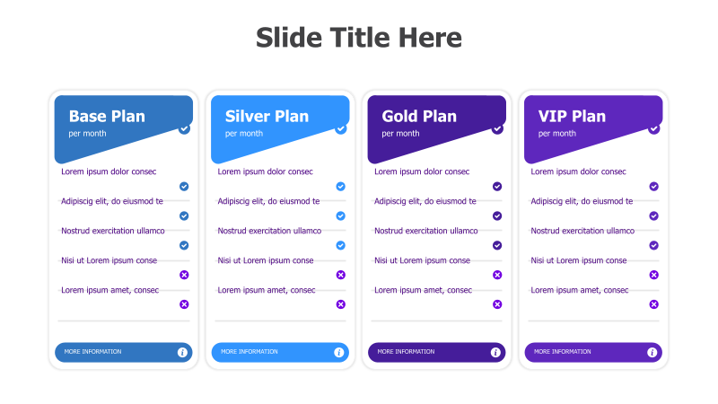 Four-Tier Pricing Plan Comparison
