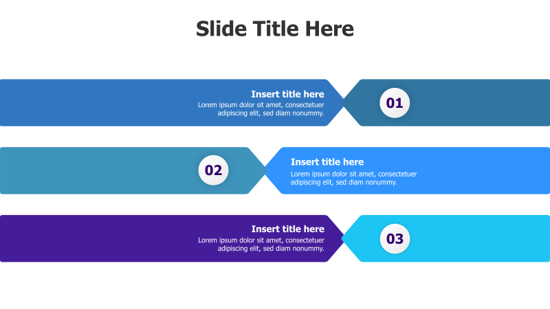 3-Step Timeline with Colored Stripes