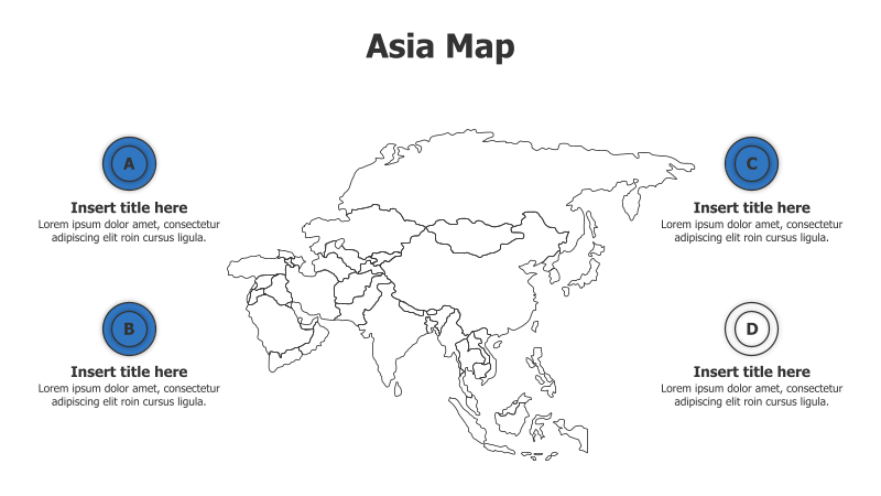 4 Points Outline Asia Infographic