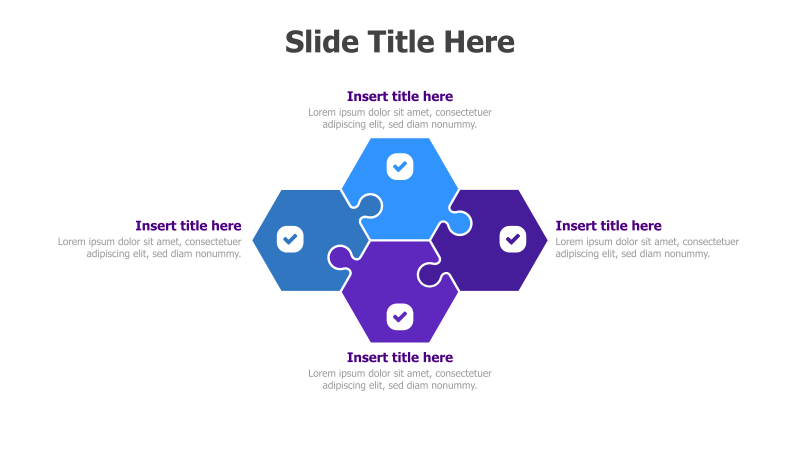 4-Part Hexagon Puzzle Diagram