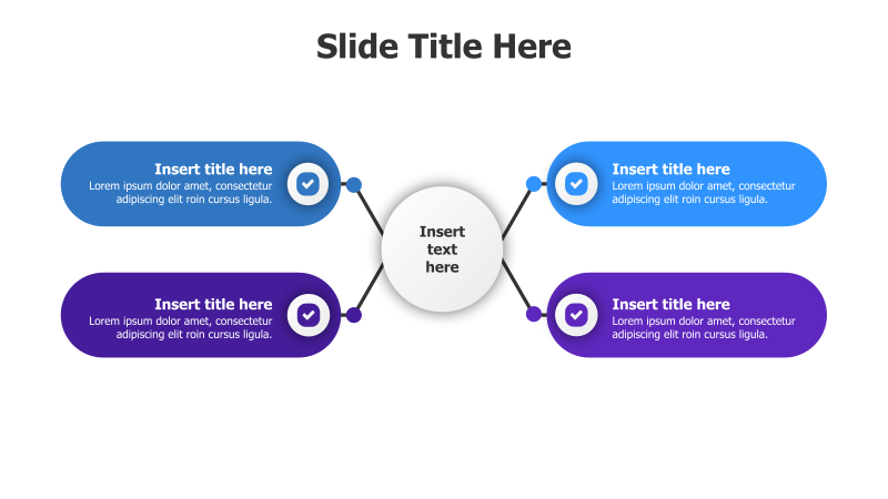 4 Points with Central Focus Infographic