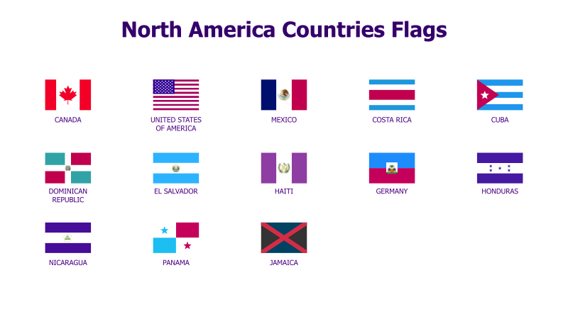 North America Flags Grid