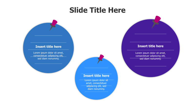 3 Circular Sticky Notes with Pins