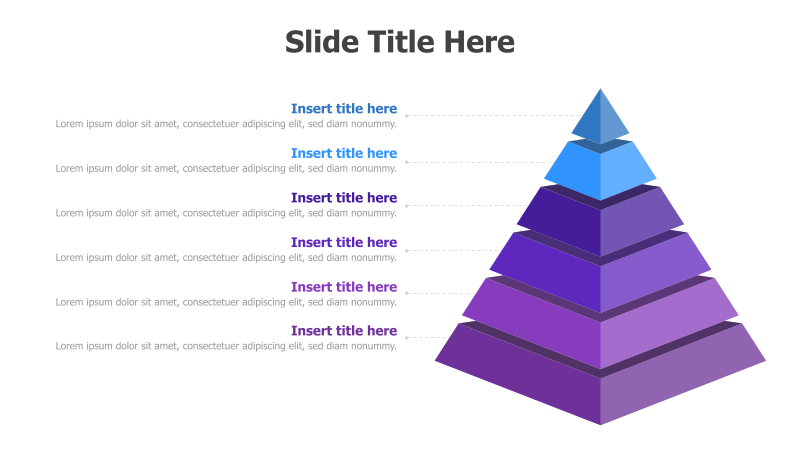 6-Level 3D Pyramid Diagram