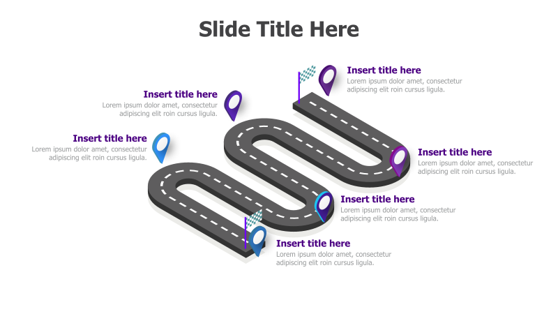 6-Step 3D Roadmap Infographic