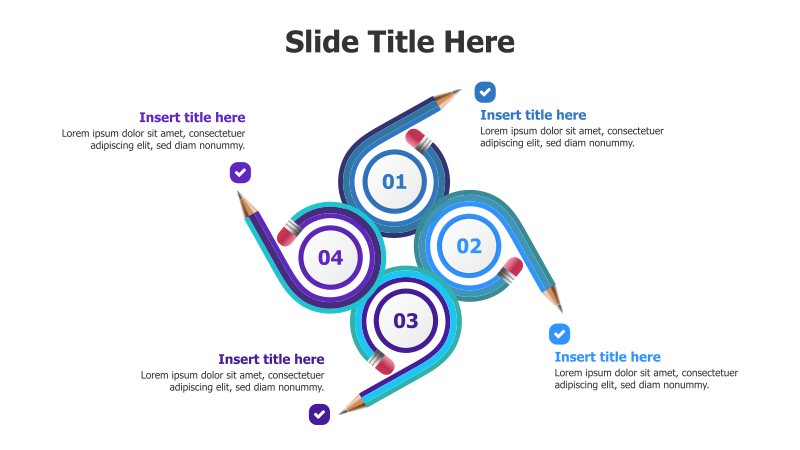 4-Point Pencil Infographic