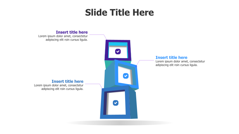 3-Level 3D Stacked Squares Diagram