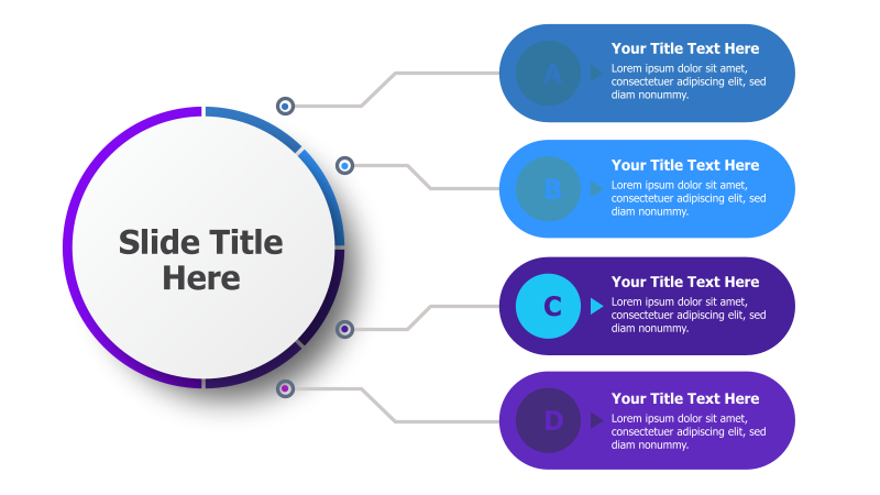 4-Point Circular Diagram with Central Title