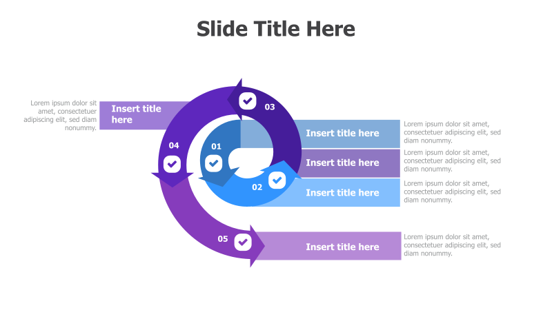 5-Step Spiral Process with Checkmarks