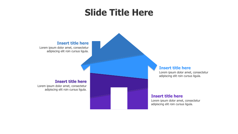 4 Points Colored Divided Home Infographic