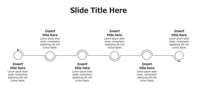 6-Step Timeline with Circular Markers
