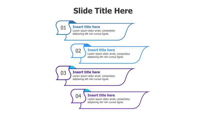 4-Point Twisted Paper Infographic