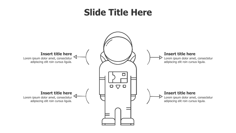 4 Points Outline Astronaut Infographic