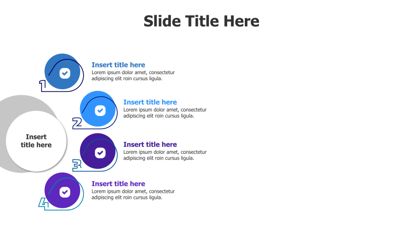 4-Step Branching Infographic with Outline Numbers