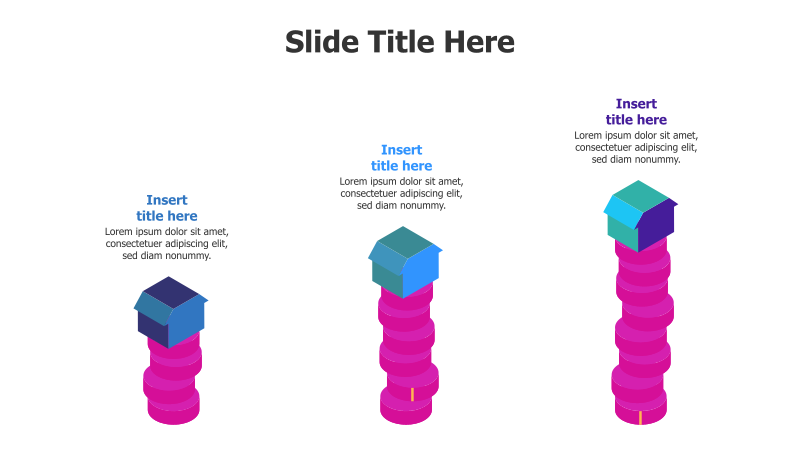 3-Level Growth Infographic with Home Icon