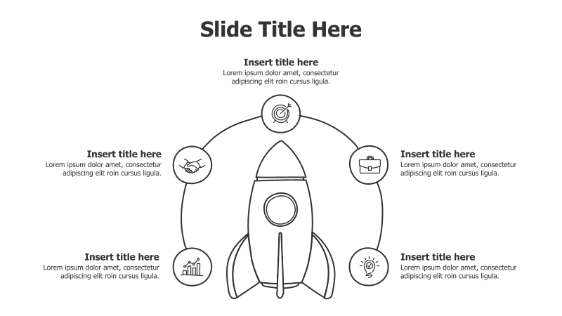 5 Points Around a Launching Rocket Infographic
