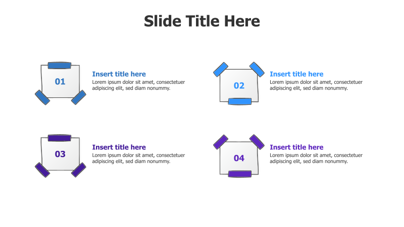4 Points Flat Sticky Notes with Tapes