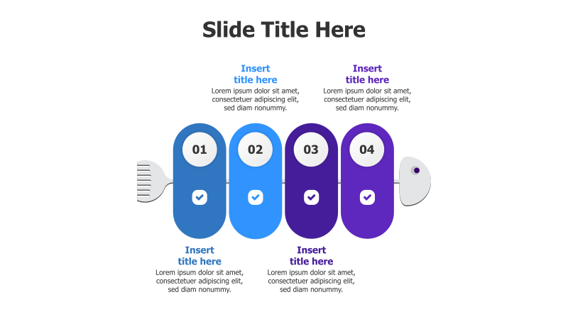 4-Step Fishbone Diagram with Icons