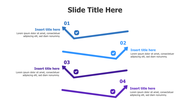 4-Step Process with Line Arrows