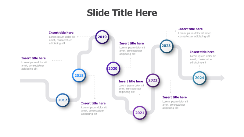 8-Point Timeline with Circular Nodes